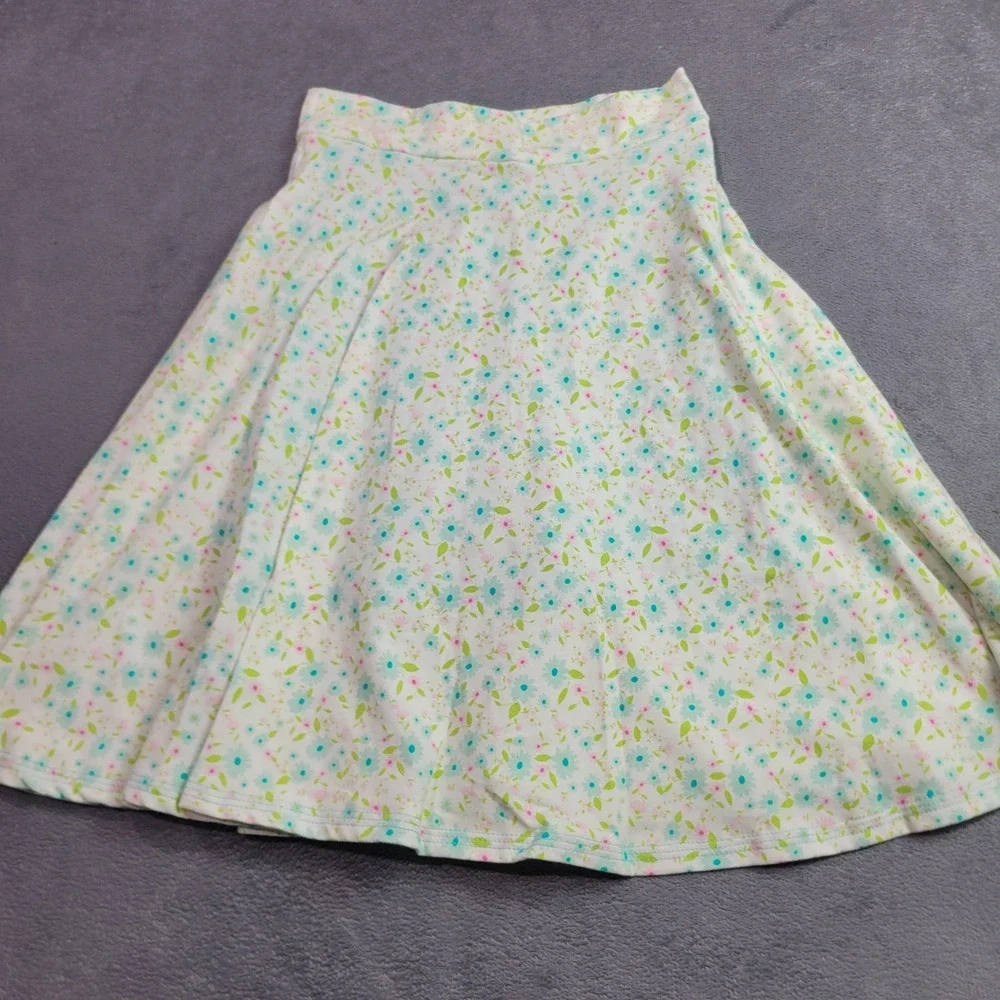 Handmade Girls Floral Print Skort Blue Pink Daisy Built-in Shorts Kids Size S